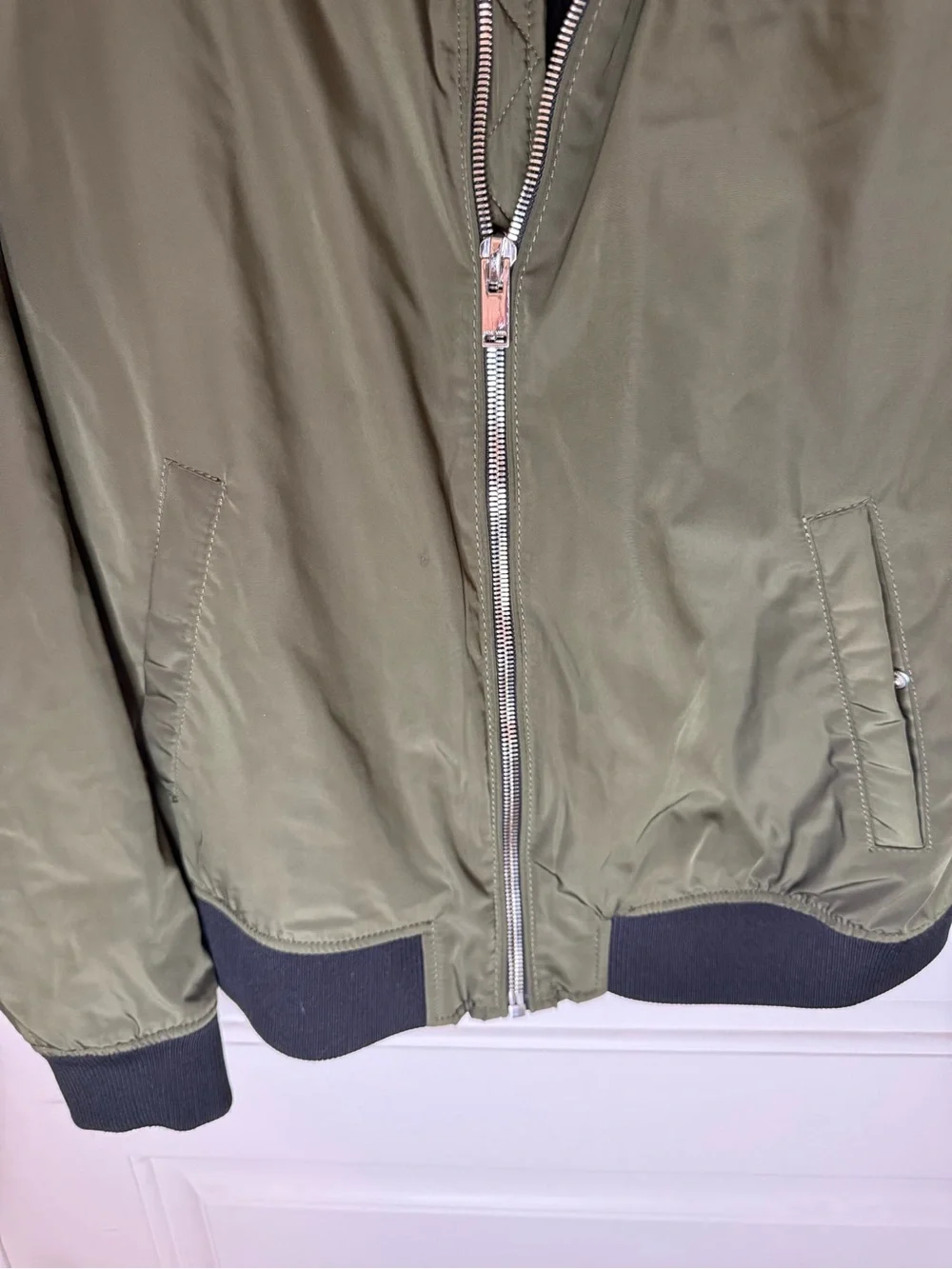 Zara Olive Green Bomber Jacket for Men‎ Sz L